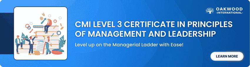CMI Level 3 Certificate in Principles of Management and Leadership Training CMI Level 3 Certificate in Principles of Management and Leadership Training